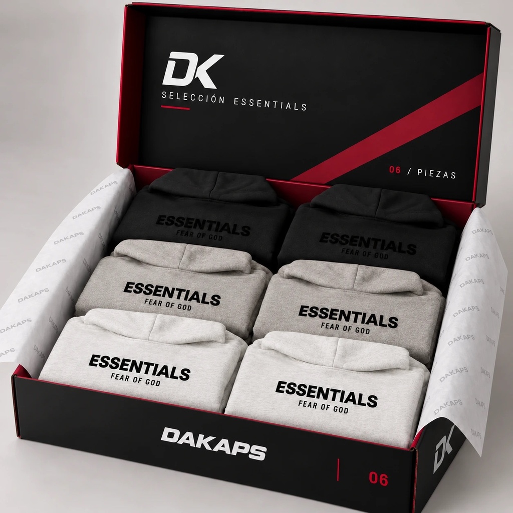 CAJA 6 HOODIES ESSENTIALS SURTIDAS