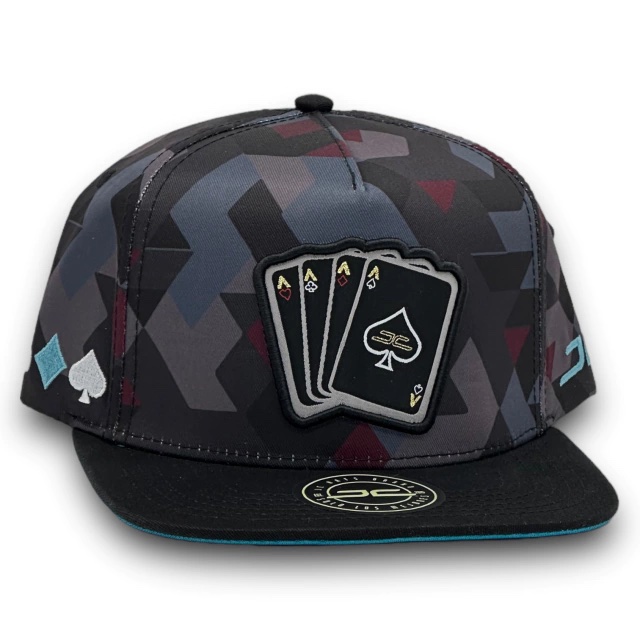 [JHGAZNE26OS0088] POKER CAMO BLUE RED