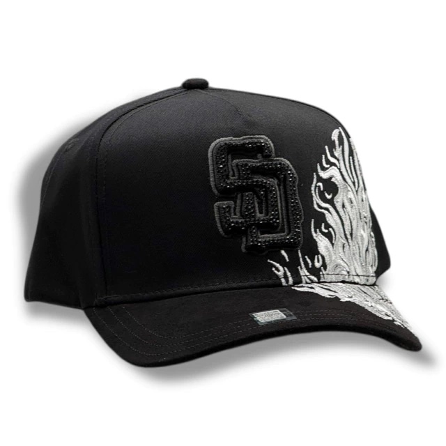SD FLAMES BLACK VISOR SUEDE